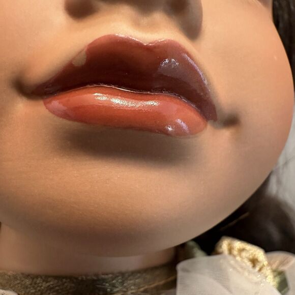 Collectible Memories Genuine Porcelain Doll Oprah African American 17" Girl Lace - Picture 7 of 7